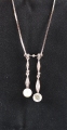 18ct White Gold Antique Diamond and Pearl Necklace