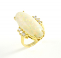 18ct Gold Opal and Diamond Ring
