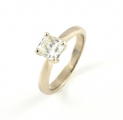 18ct White Gold Radiant Cut Diamond Single Stone Ring