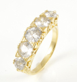18ct Gold Old Cut Diamond Five Stone Ring