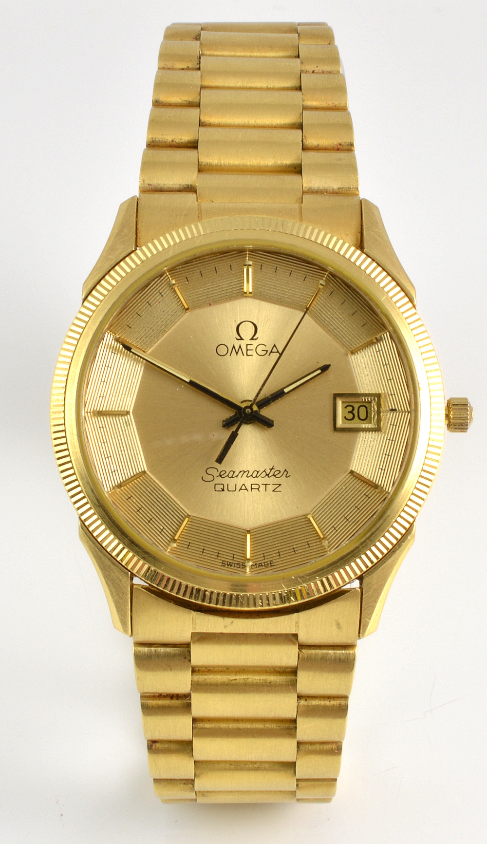 Omega seamaster quartz gold hot sale